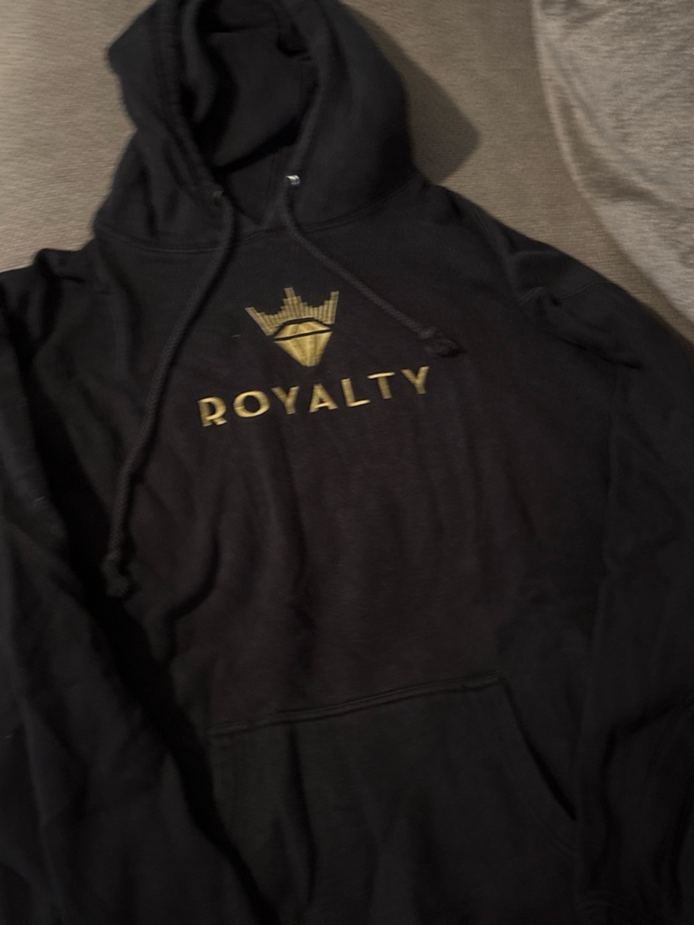 Royalty For Me Men's Black Hoodie with Gold Logo Emblem